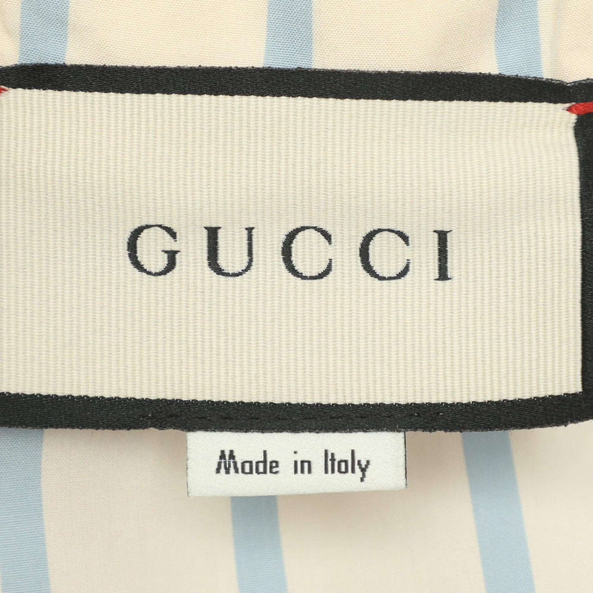 Gucci Light Beige Blue Stripe Poplin Short Sleeve Shirt XXL