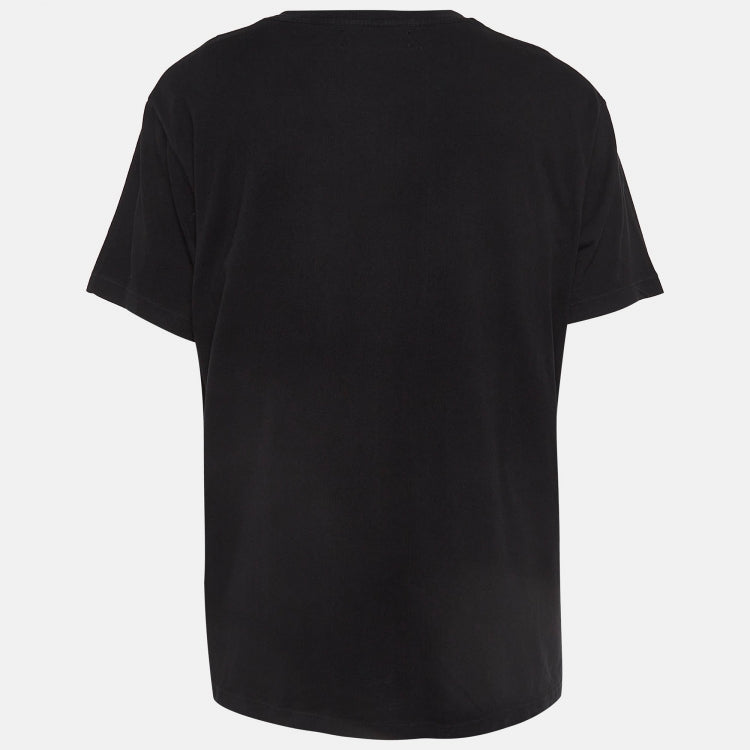 Amiri Black Cherub Printed Cotton Knit Crew Neck Tshirt XL