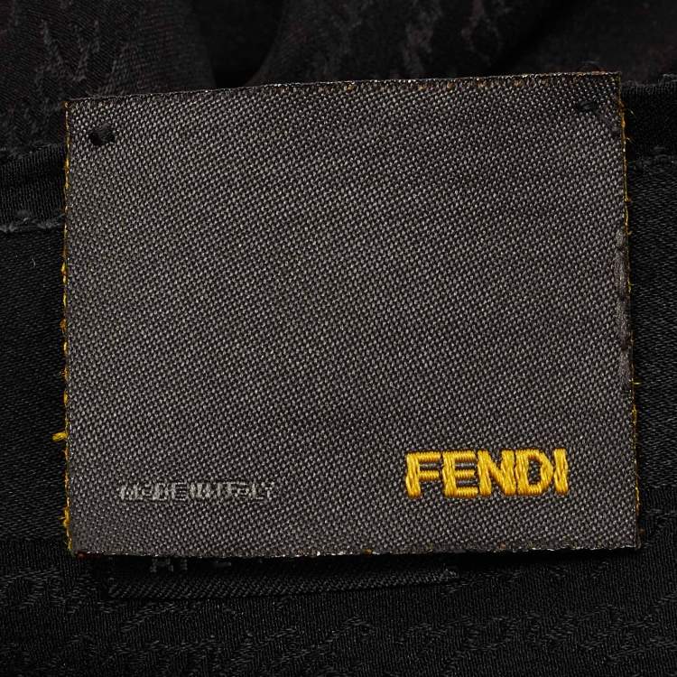 Fendi Black Stripe Silk Stole