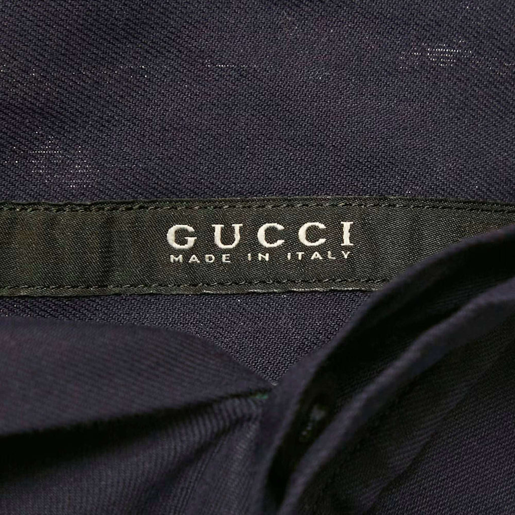 Gucci Blue Cotton Skinny Shirt XL