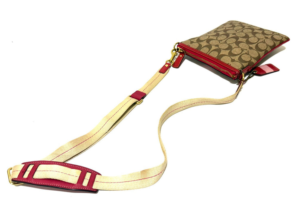Coach pre-owned  Heritage Signature Canvas Striped Crossbody Women’s Bag Pre Owned