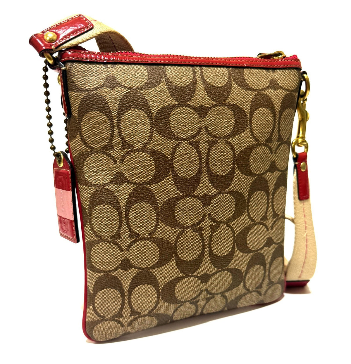 Coach pre-owned  Heritage Signature Canvas Striped Crossbody Women’s Bag Pre Owned