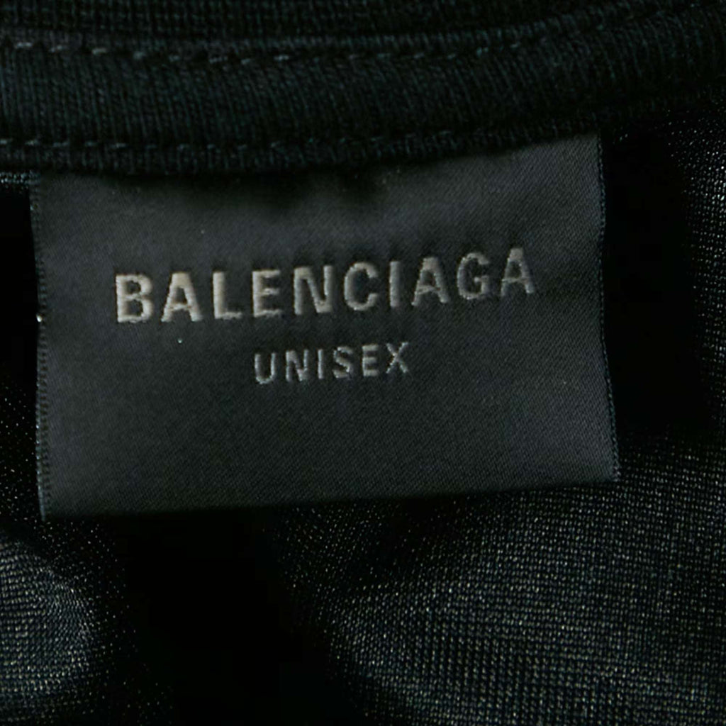 Balenciaga Black Logo Embroidery Cotton Knit Oversized Hoodie M