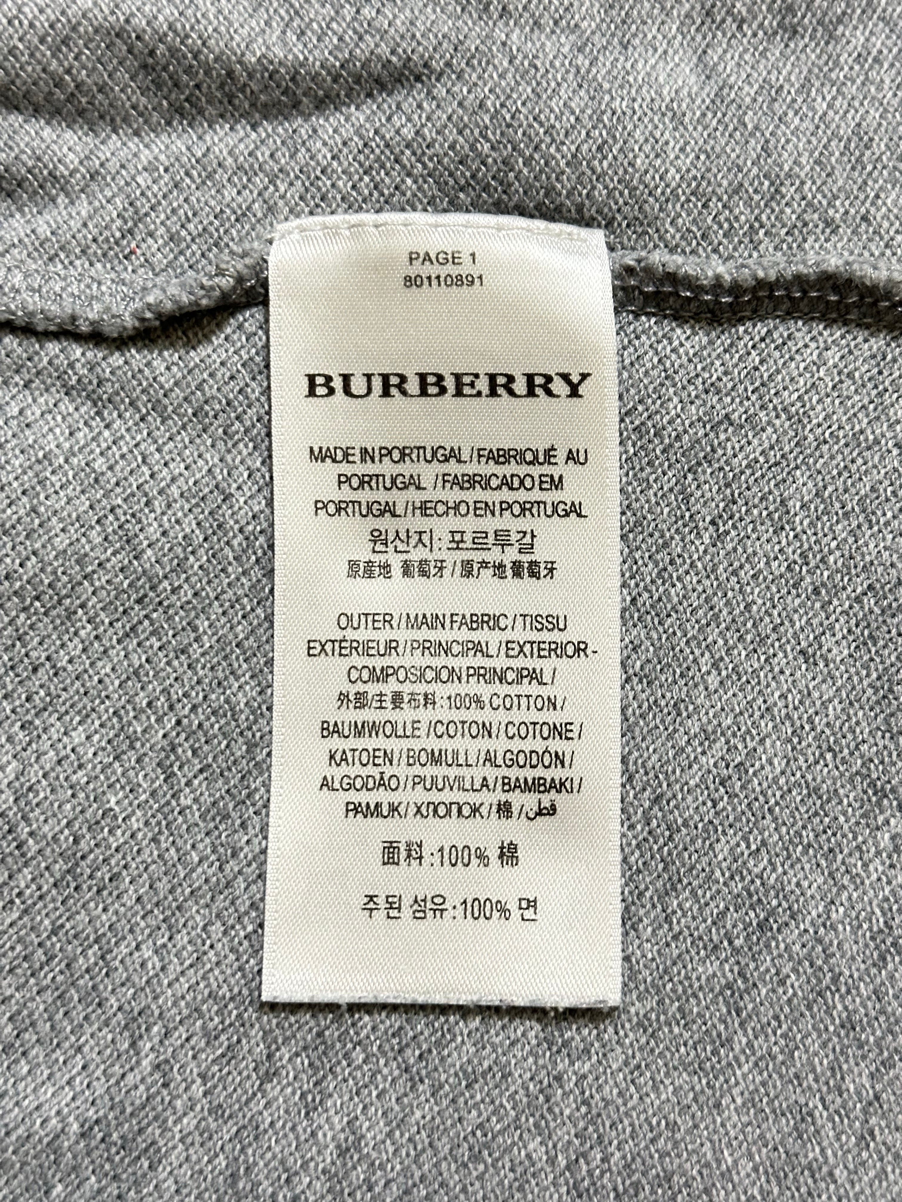 Burberry Embroidered Men's Grey Polo T-Shirt