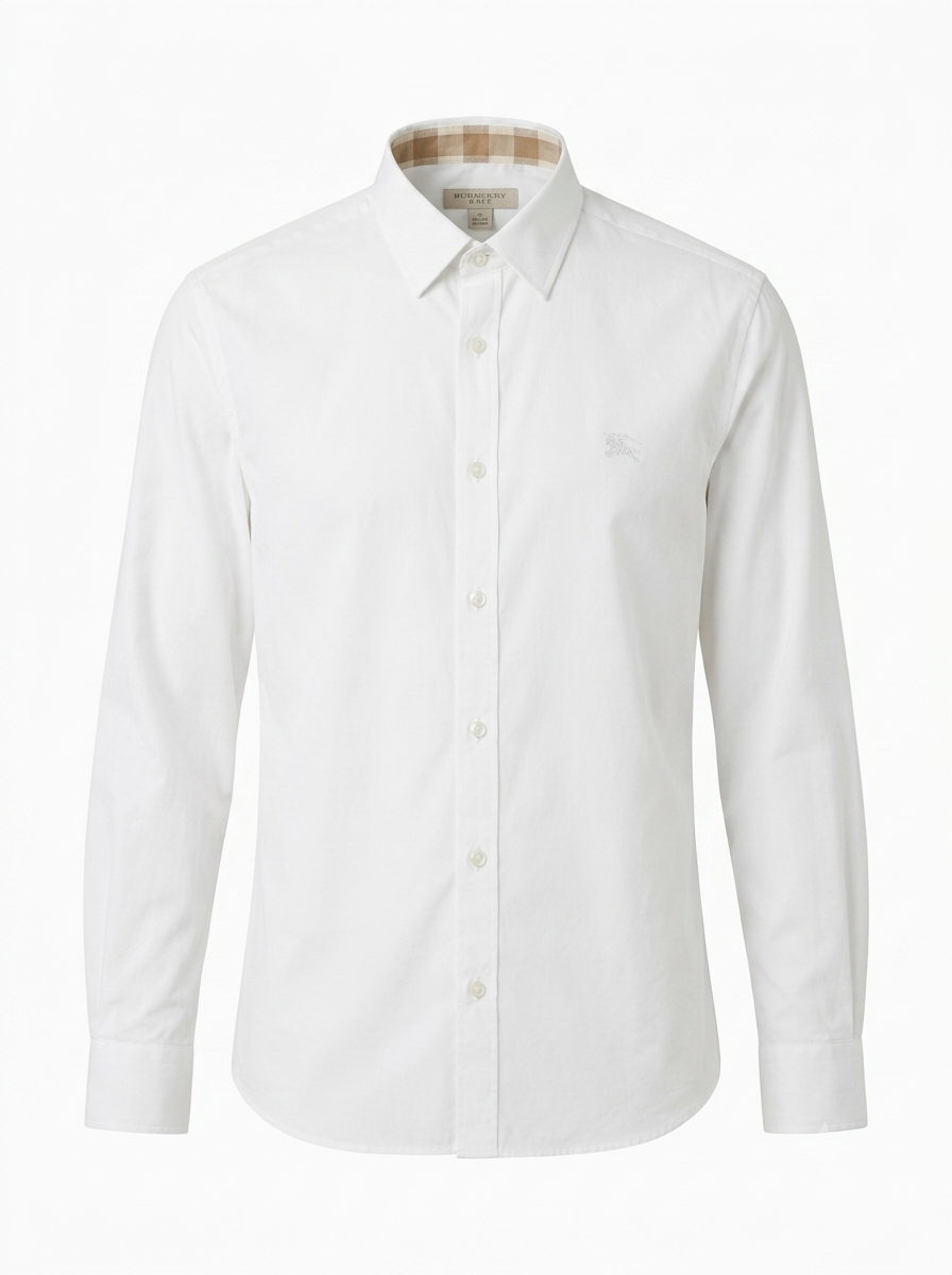 BURBERRY BRIT Men’s White Cotton Logo Shirt Size XL