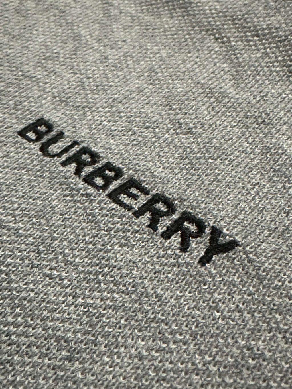 Burberry Embroidered Men's Grey Polo T-Shirt Size S