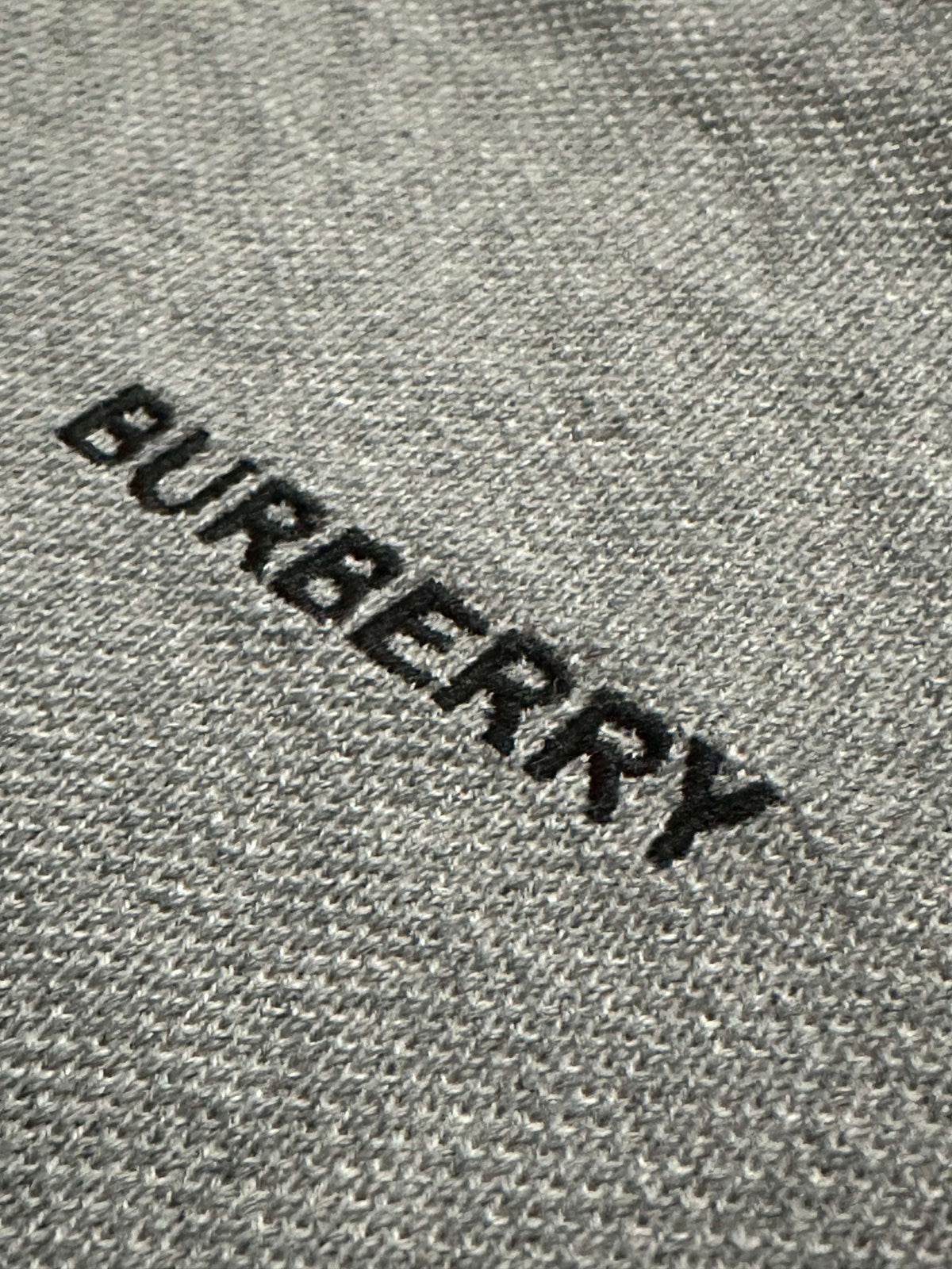 Burberry Embroidered Men's Grey Polo T-Shirt Size S