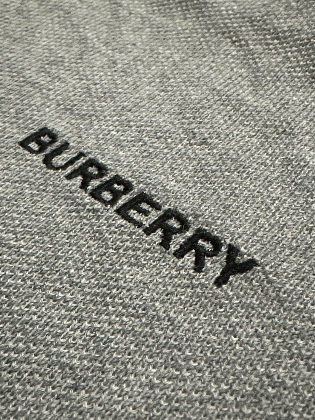 Burberry Embroidered Men's Grey Polo T-Shirt