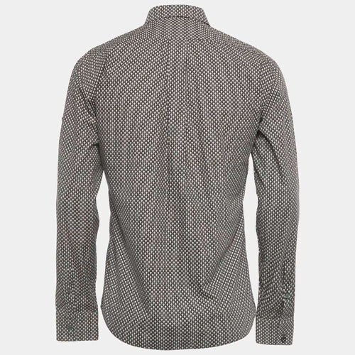 Alexander McQueen Black Skull Print Cotton Long Sleeve Shirt M