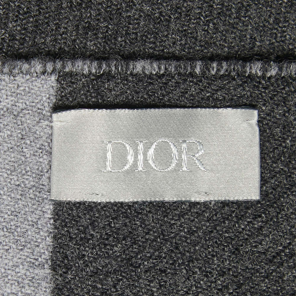 Dior Homme Grey Logo Intarsia Wool Scarf