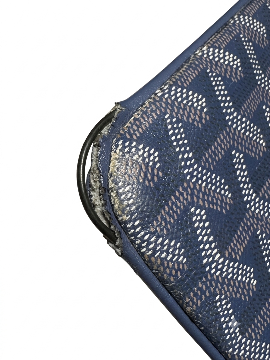 GOYARD pre-owned Senat Clutch Navy Blue Goyardine Pre Loved Unisex