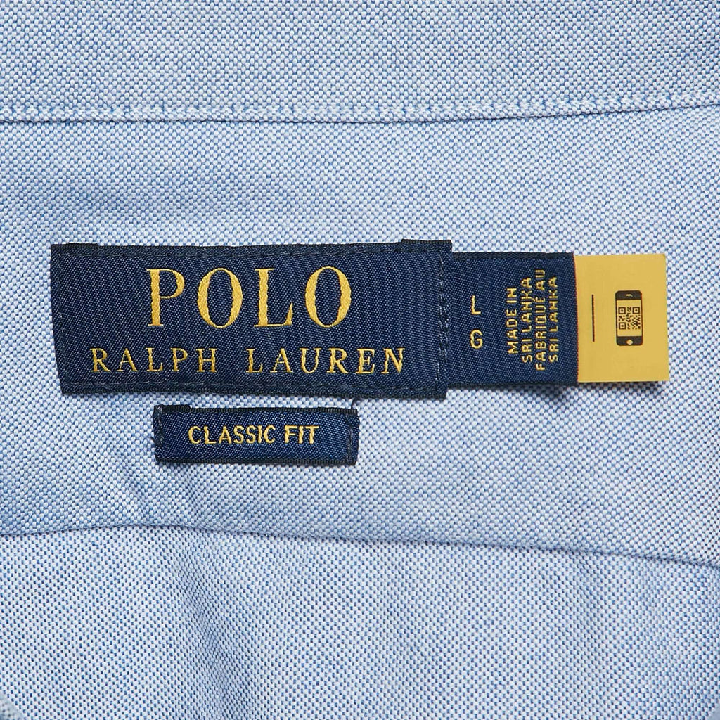 Polo Ralph Lauren Blue Flag Embroidered Cotton Half Sleeve Shirt L