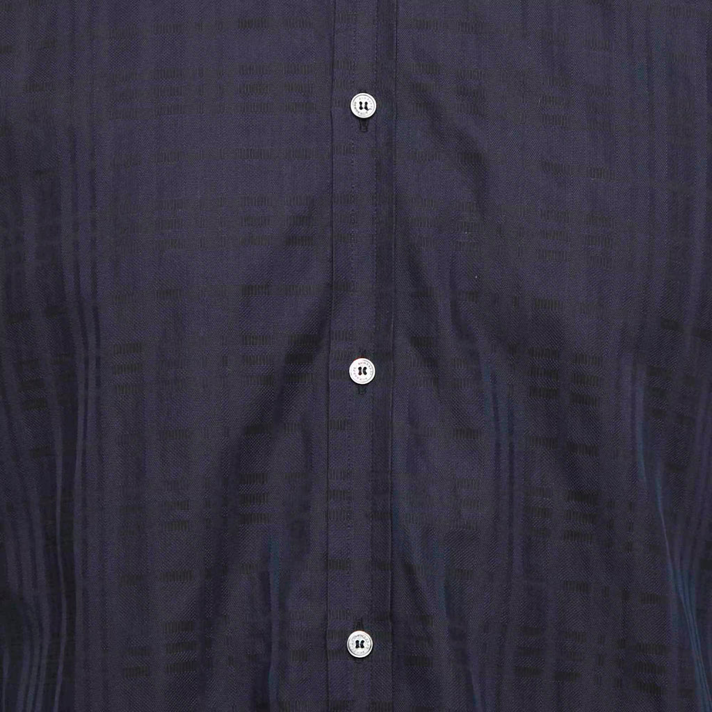 Burberry Navy Blue Checks Cotton Tailored Shirt L