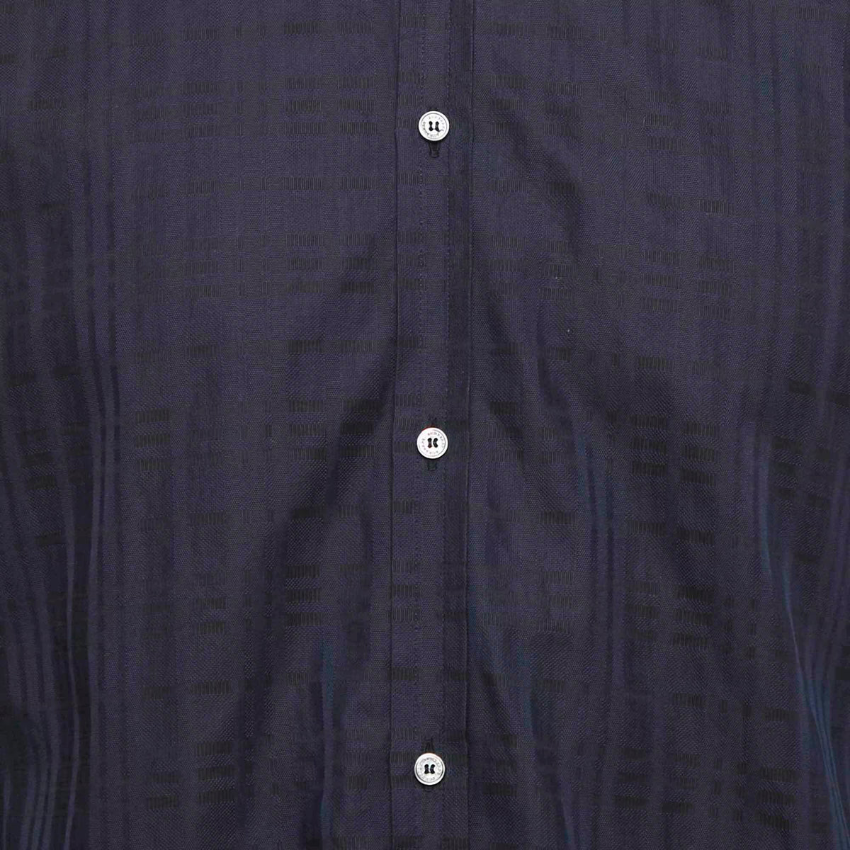 Burberry Navy Blue Checks Cotton Tailored Shirt L