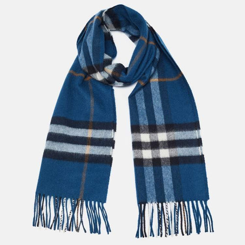Burberry Blue Checked Cashmere Muffler