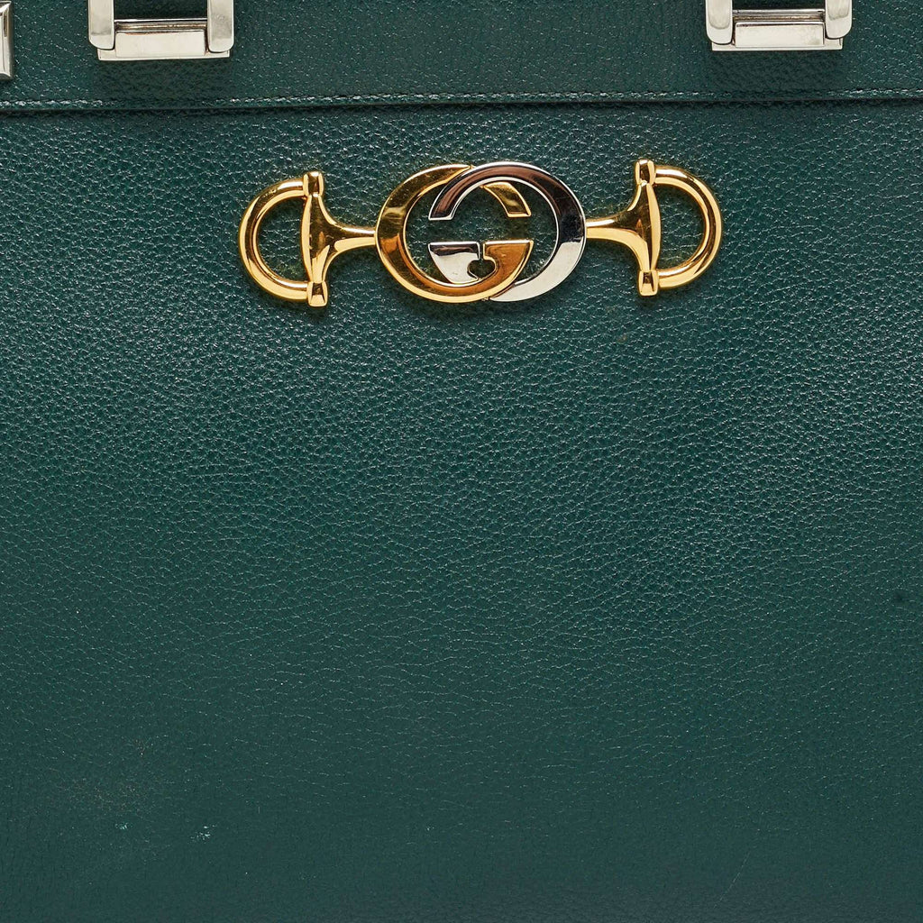 Gucci Zumi Medium Green Leather Tote