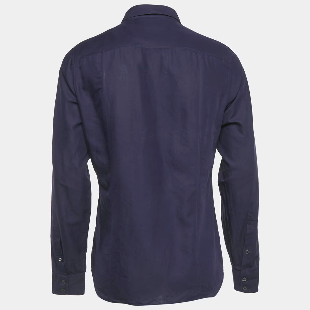Gucci Blue Cotton Skinny Shirt XL