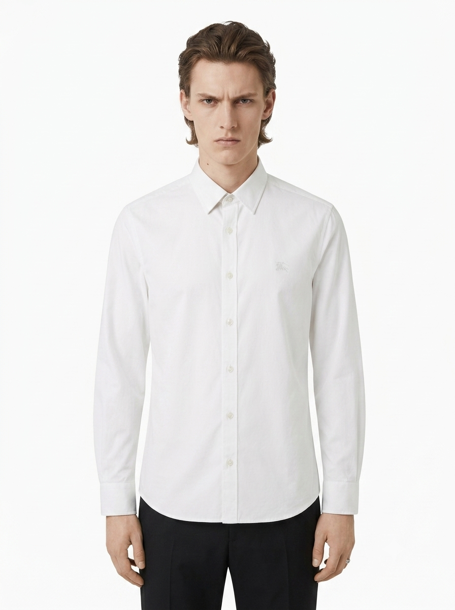 BURBERRY BRIT Men’s White Cotton Logo Shirt Size XL