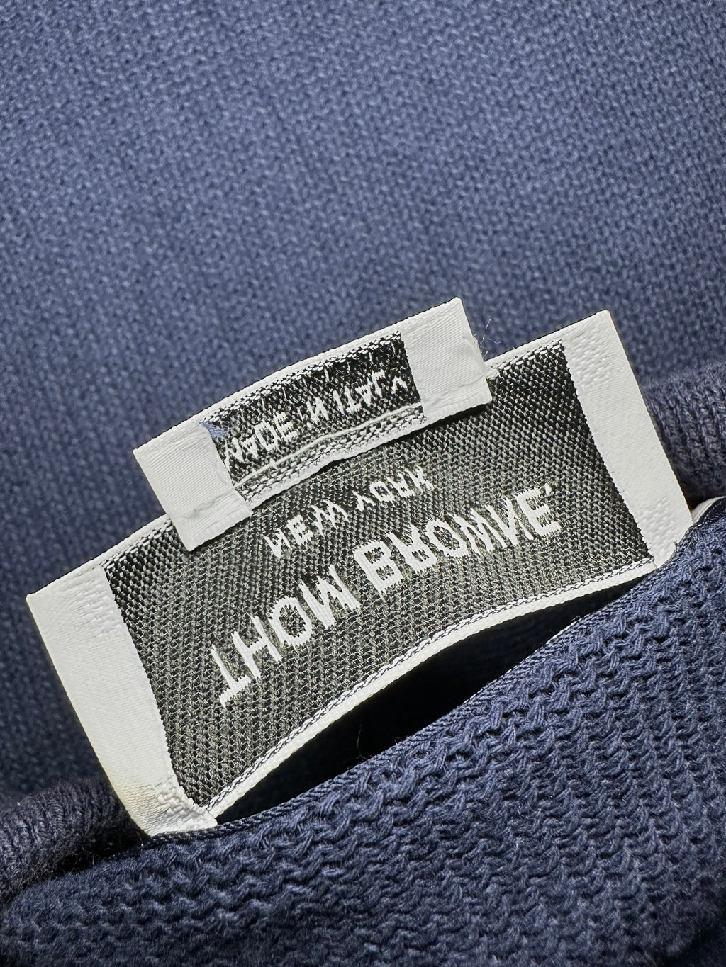 THOM BROWNE Pre Owned Navy Blue Stripes Polo Men’s Size M