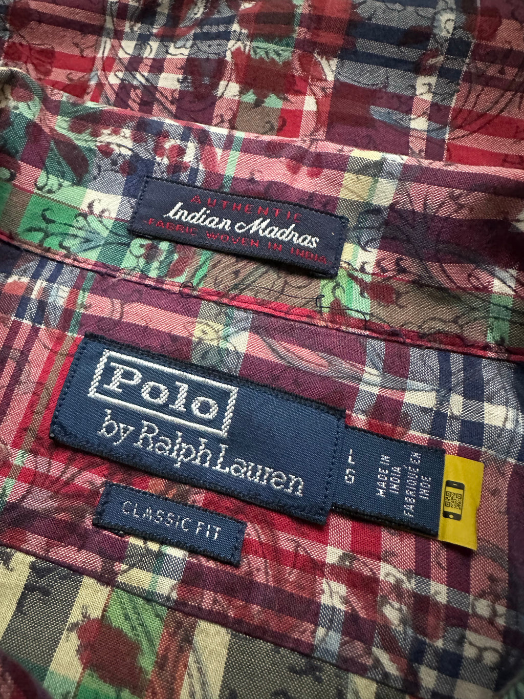 POLO RALPH LAUREN MADRAS SHIRT XL