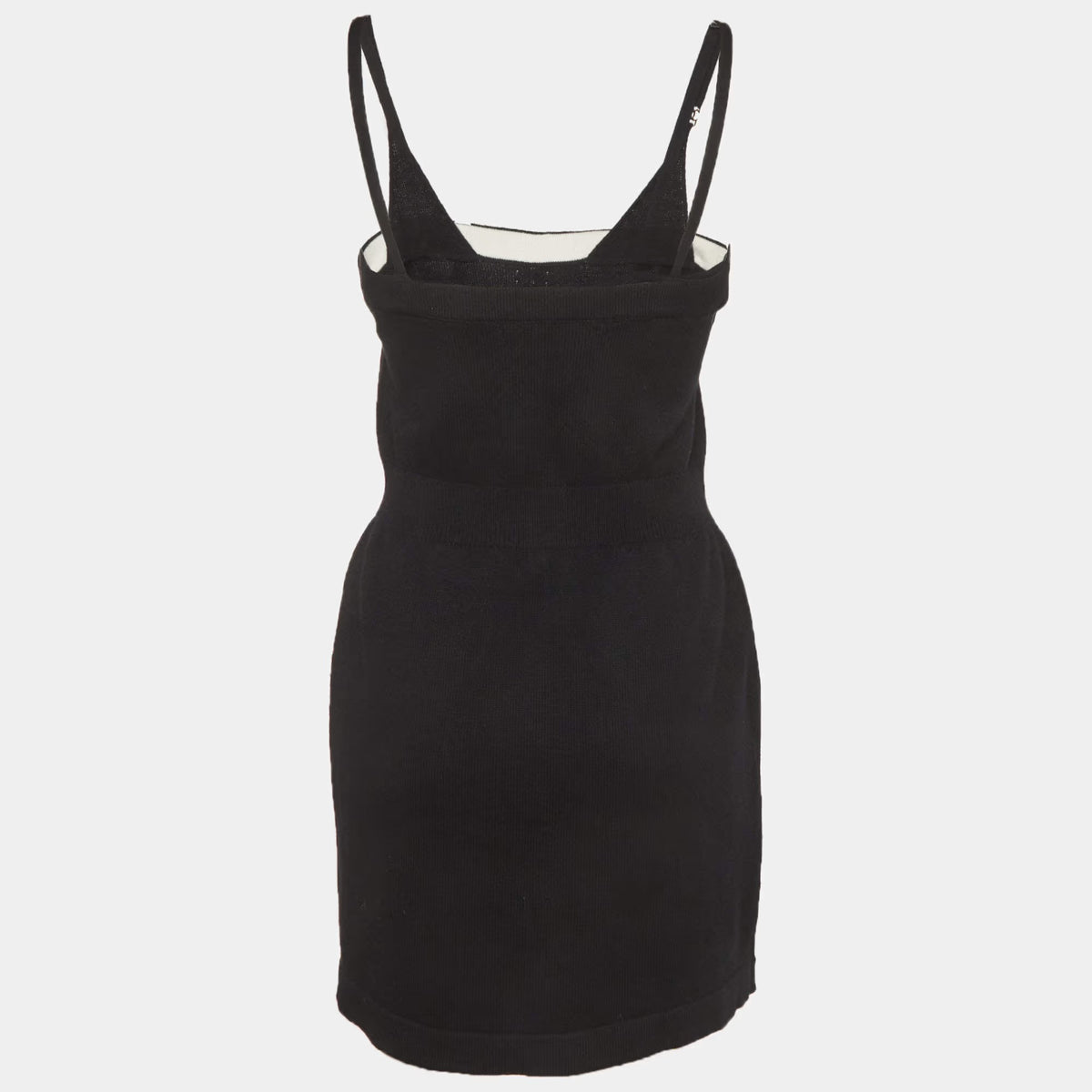 Chanel Black Knit Strappy Mini Dress S
