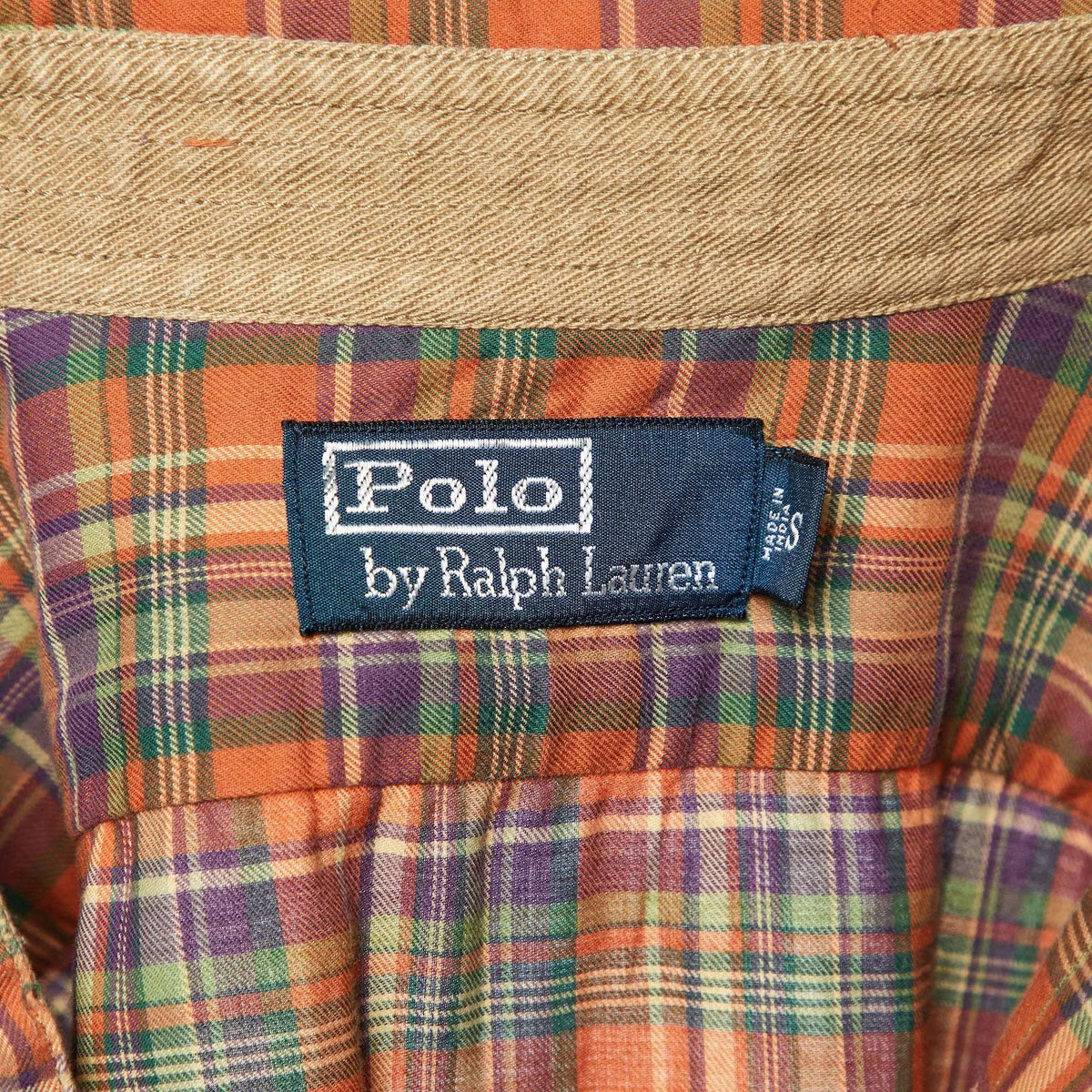 Polo Ralph Lauren Orange Plaid Checked Cotton Long Sleeve Shirt S