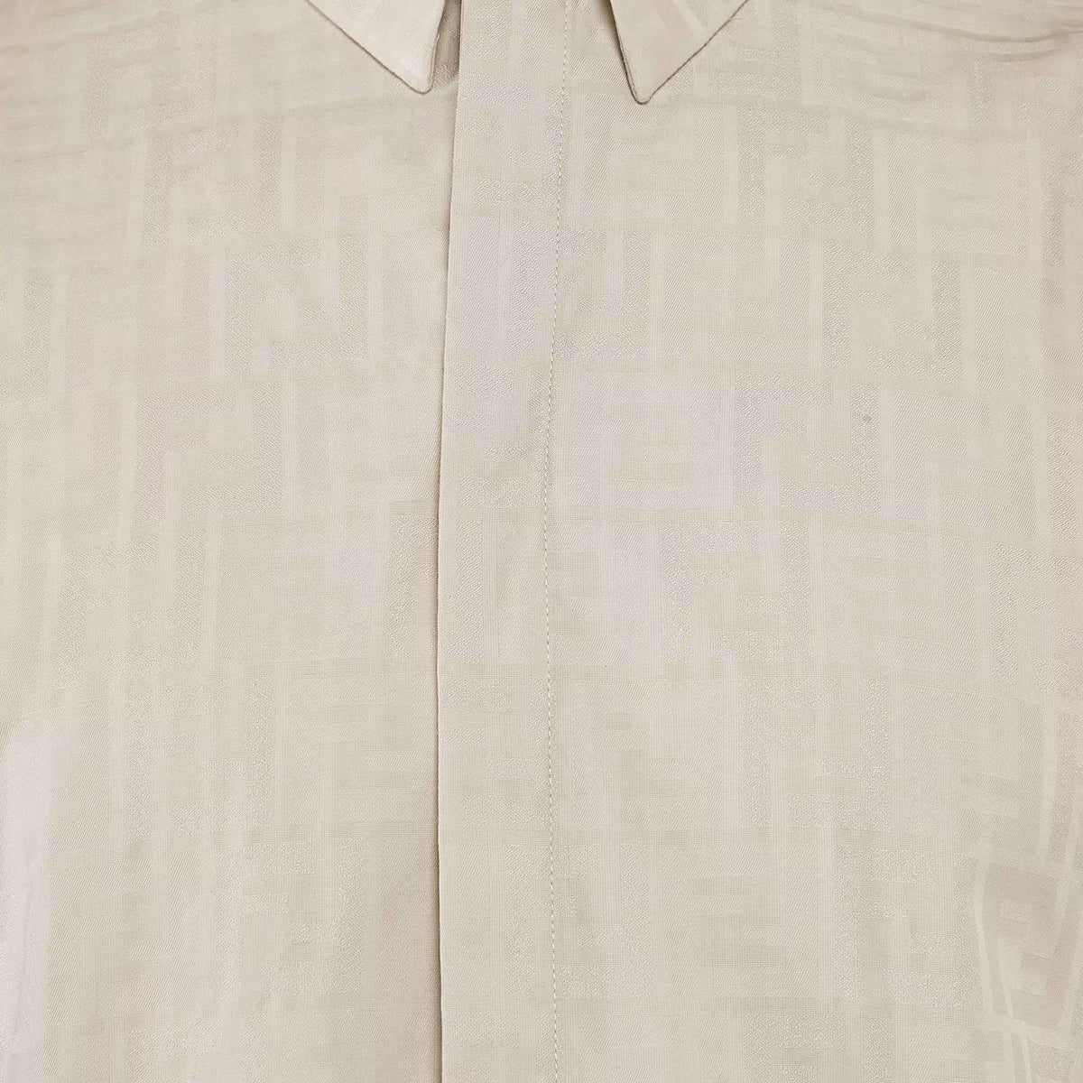 Fendi Beige Zucca Jacquard Button Front Shirt XL