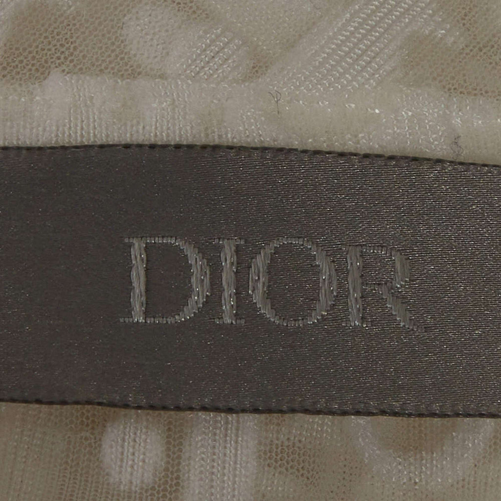 Dior White Oblique Knit Sheer T-Shirt XS