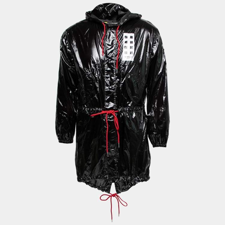 Moncler x Palm Angels Black Synthetic Hooded Parka XS