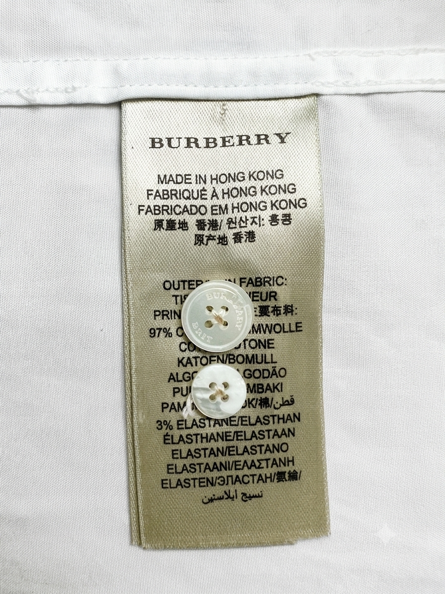 BURBERRY BRIT Men’s White Cotton Logo Shirt Size XL