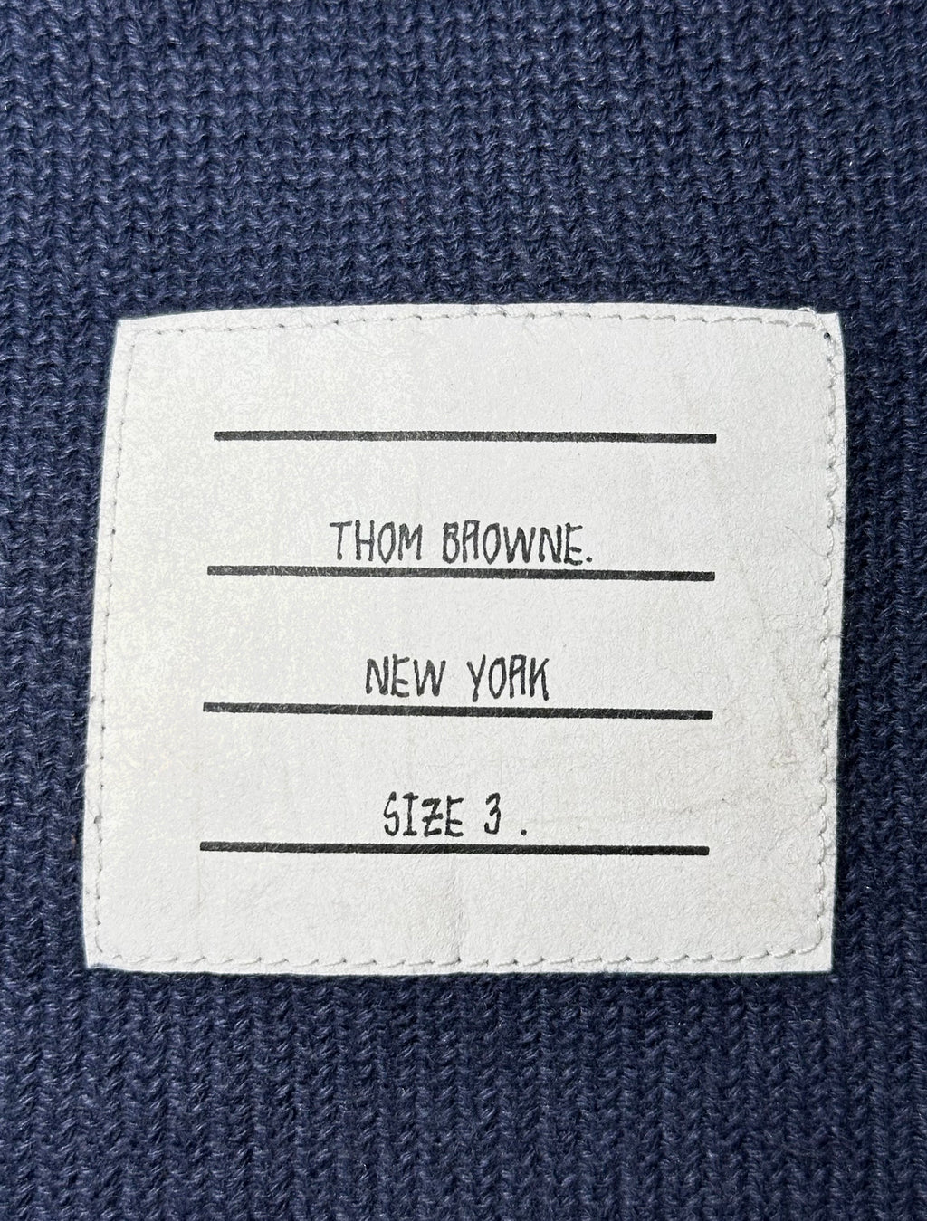 THOM BROWNE Pre Owned Navy Blue Stripes Polo Men’s Size M