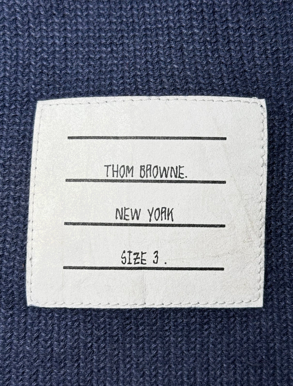 THOM BROWNE Pre Owned Navy Blue Stripes Polo Men’s Size M