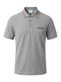 Burberry Embroidered Men's Grey Polo T-Shirt