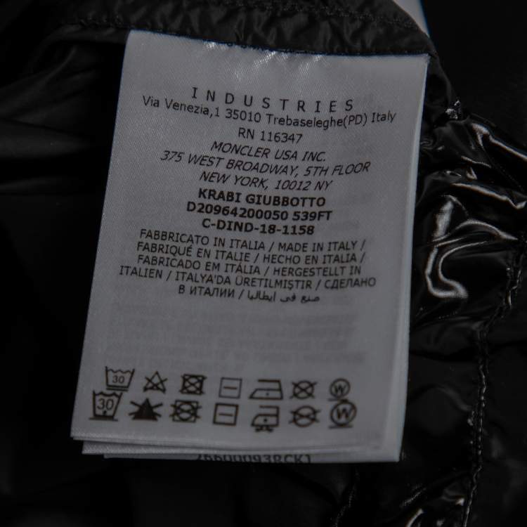 Moncler x Palm Angels Black Synthetic Hooded Parka XS