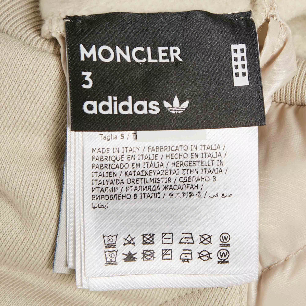 Moncler x Adidas Grey Cotton and Puffer Trim Hoodie S