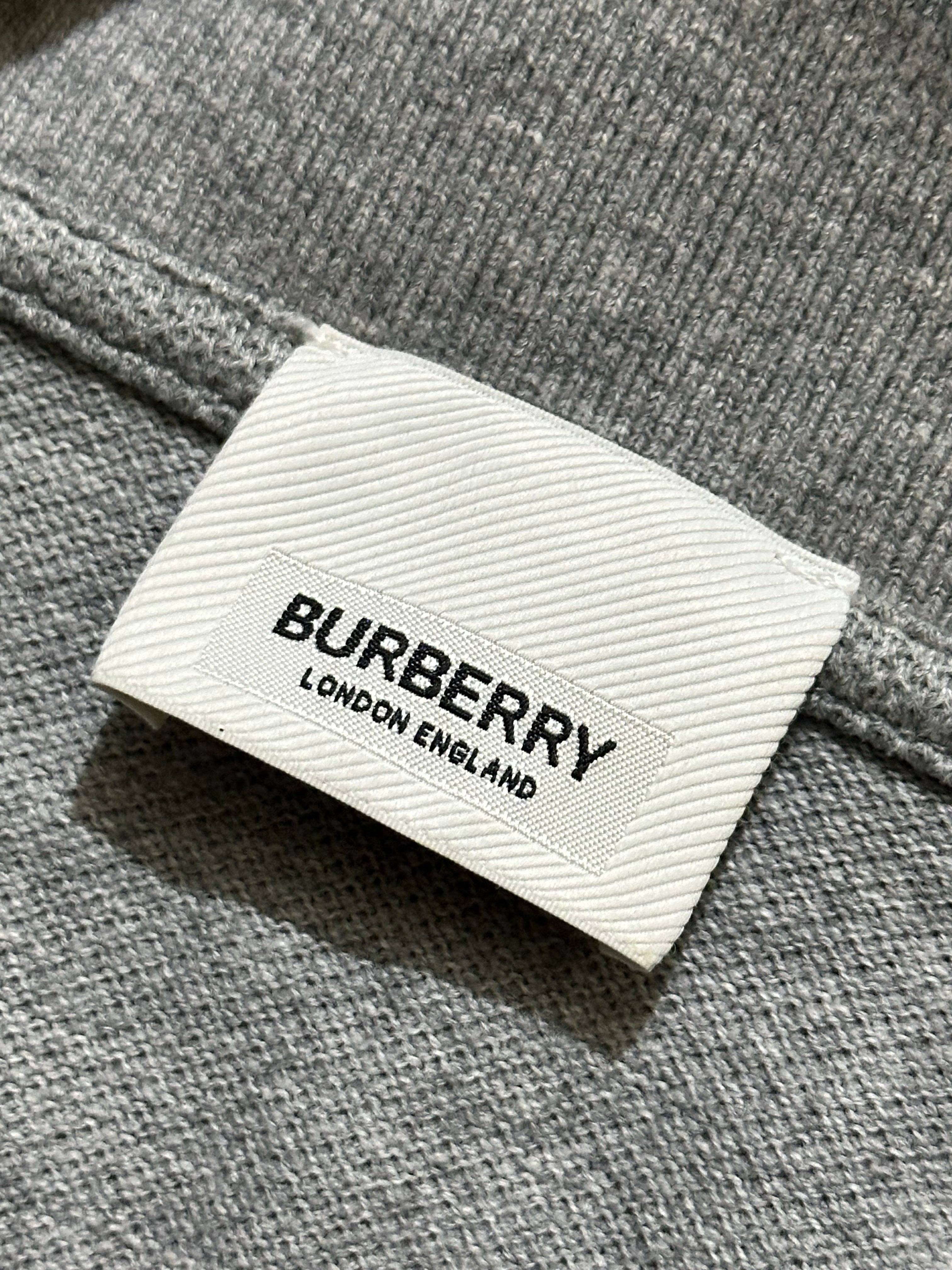 Burberry Embroidered Men's Grey Polo T-Shirt