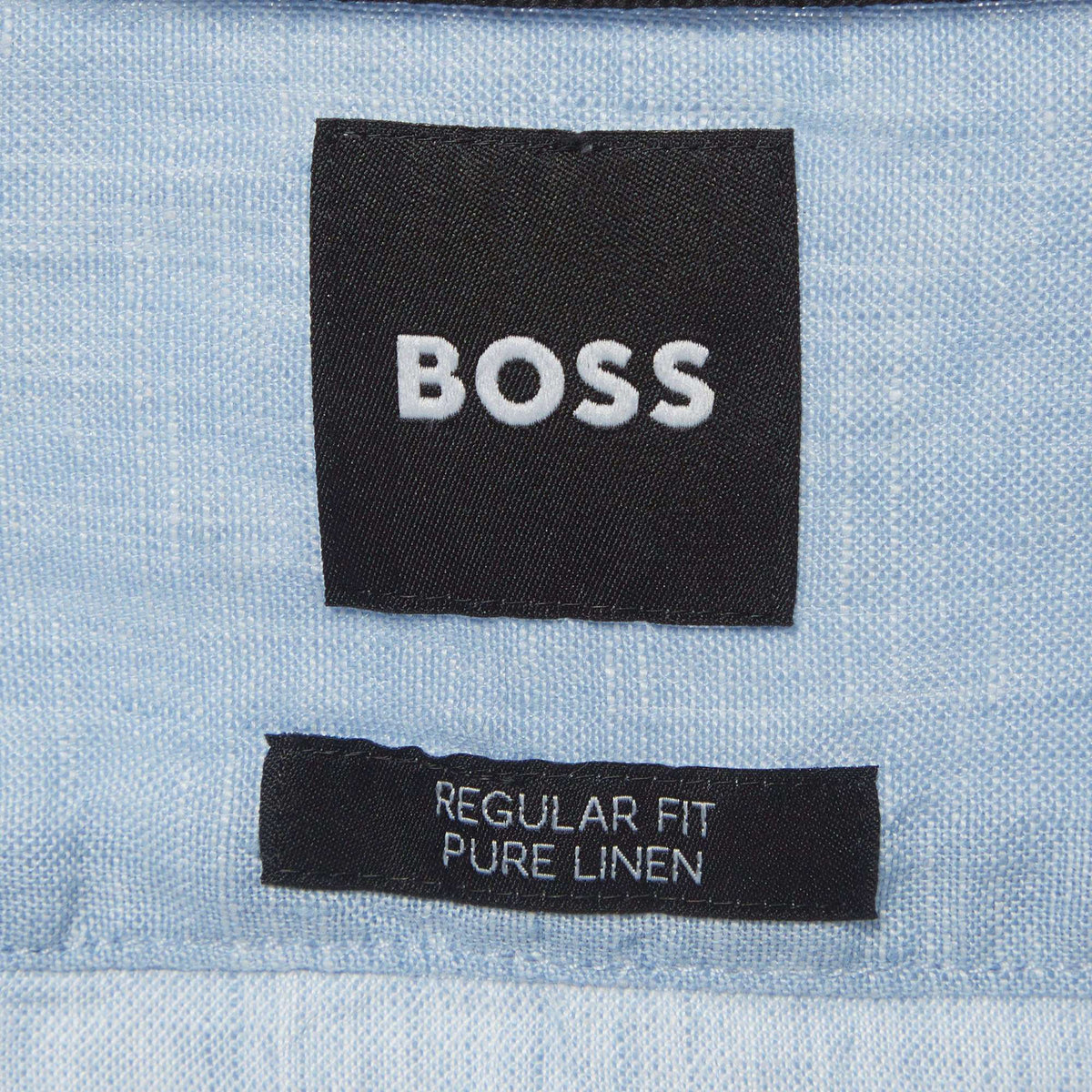 Boss By Hugo Boss Blue Linen Regular Fit Liam Shirt XXL