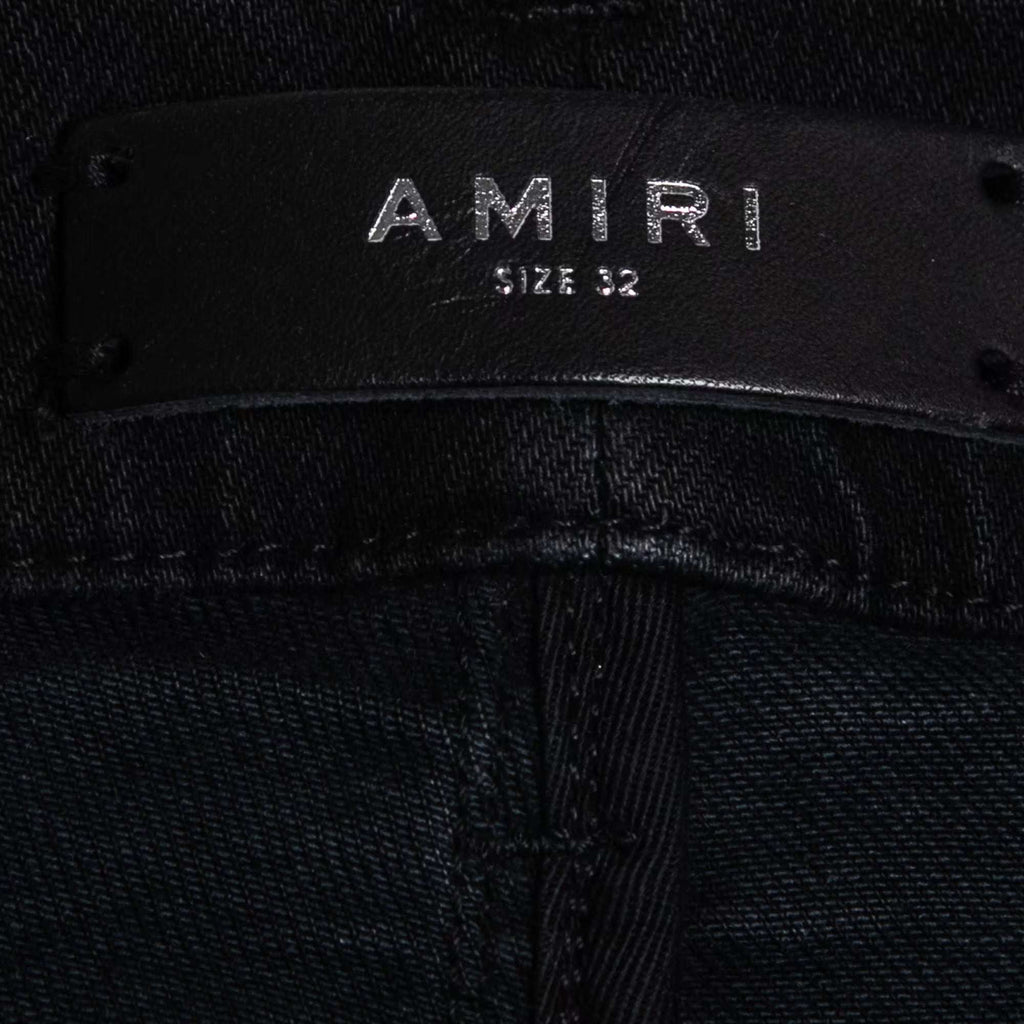 Amiri Black Distressed Denim Panelled Skinny Jeans M Waist 32"