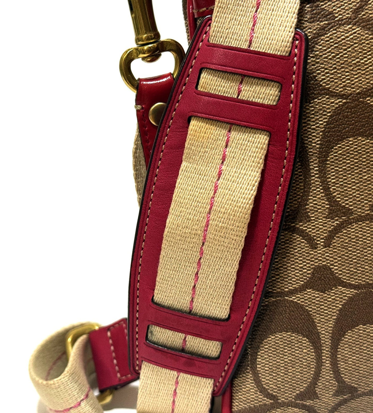 Coach pre-owned  Heritage Signature Canvas Striped Crossbody Women’s Bag Pre Owned