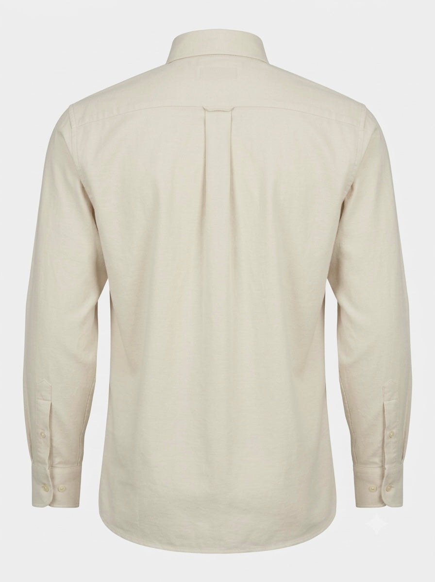 Yves Saint Laurent Embroidered YSL Logo Long-Sleeve Shirt - Cream / Beige Pre-Owned