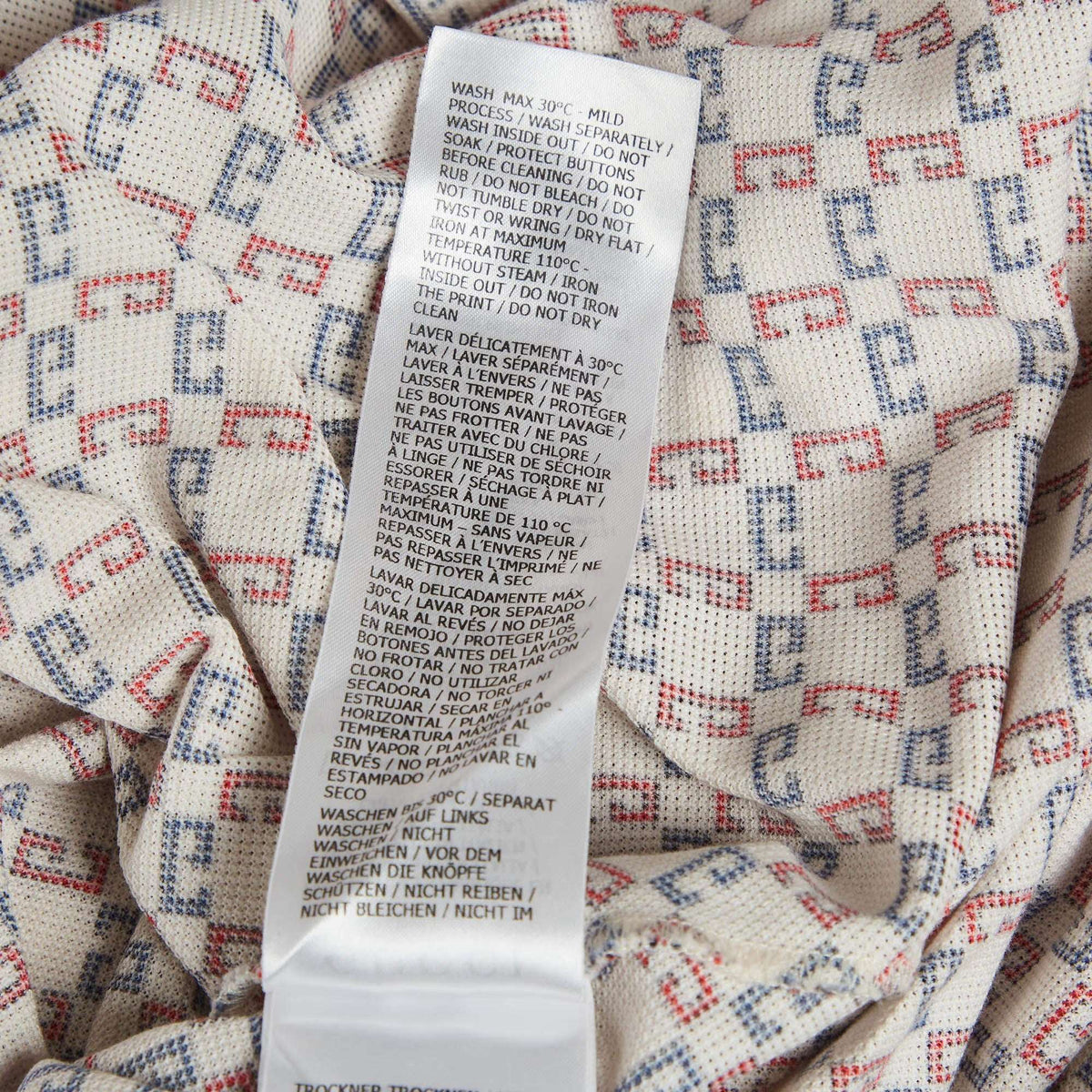 Gucci Cream Geometric G Cotton Polo T-Shirt S
