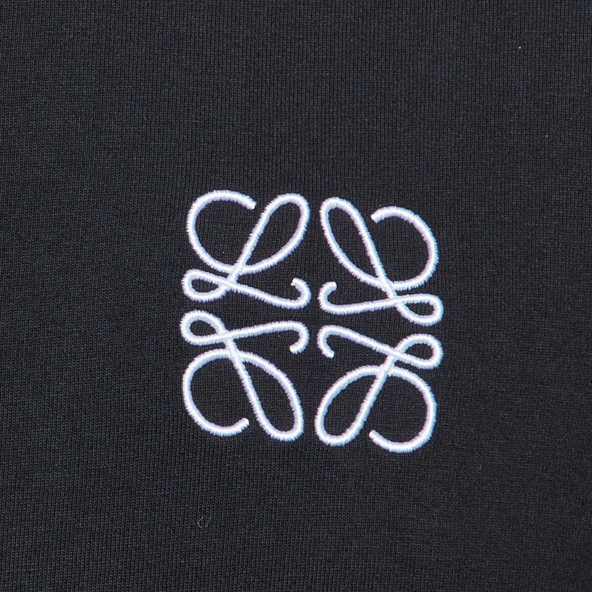 Loewe Black Anagram Embroidery Cotton Crew Neck T-Shirt S