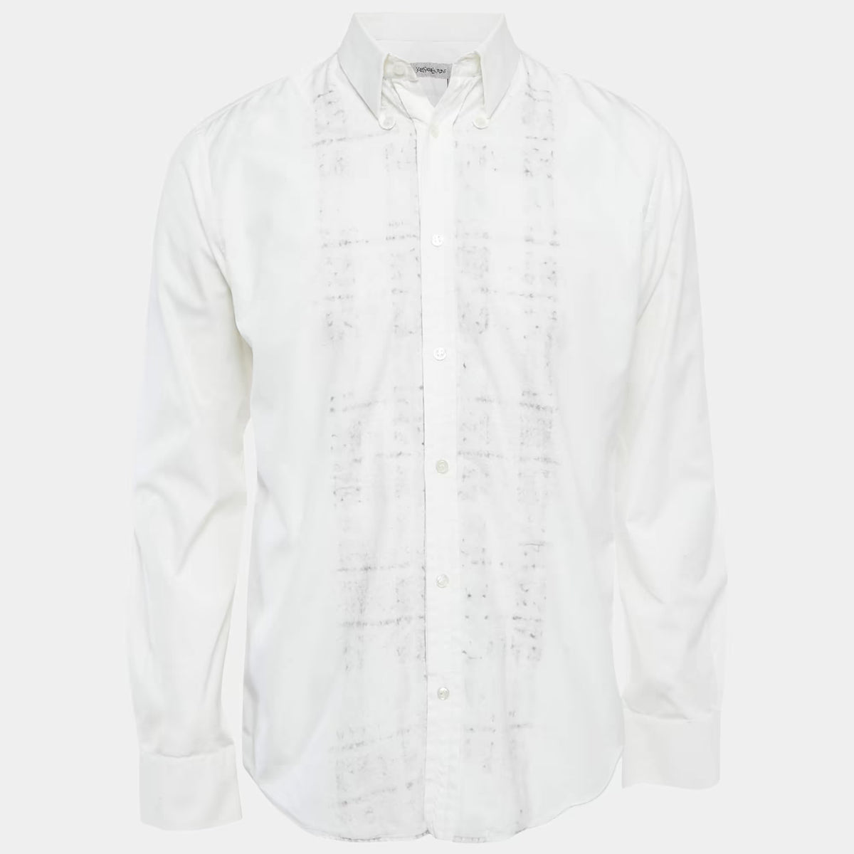 Yves Saint Laurent White Cotton Long Sleeve Shirt L