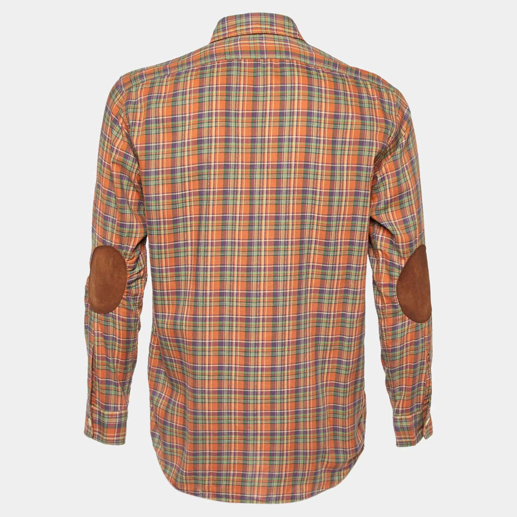 Polo Ralph Lauren Orange Plaid Checked Cotton Long Sleeve Shirt S