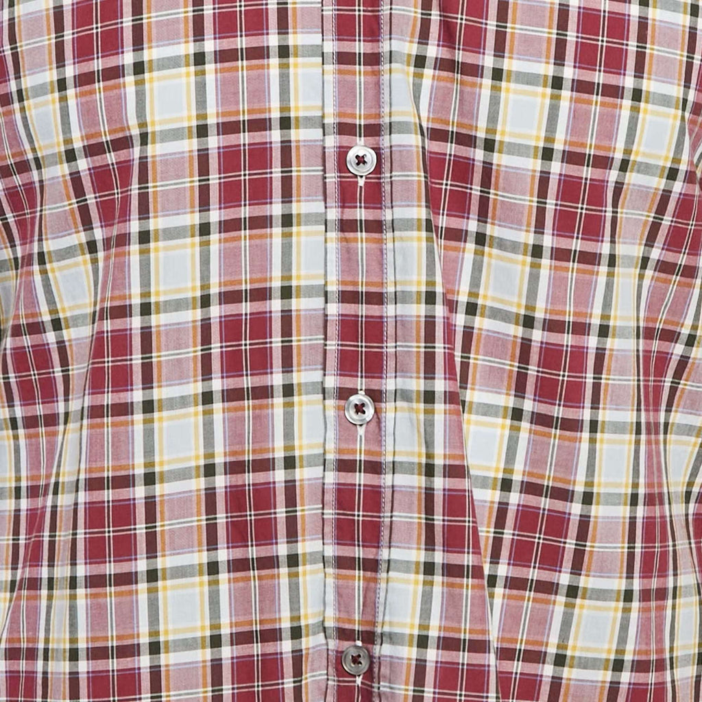 Boss By Hugo Boss Red Checked Cotton Slim Fit Ronny Shirt M