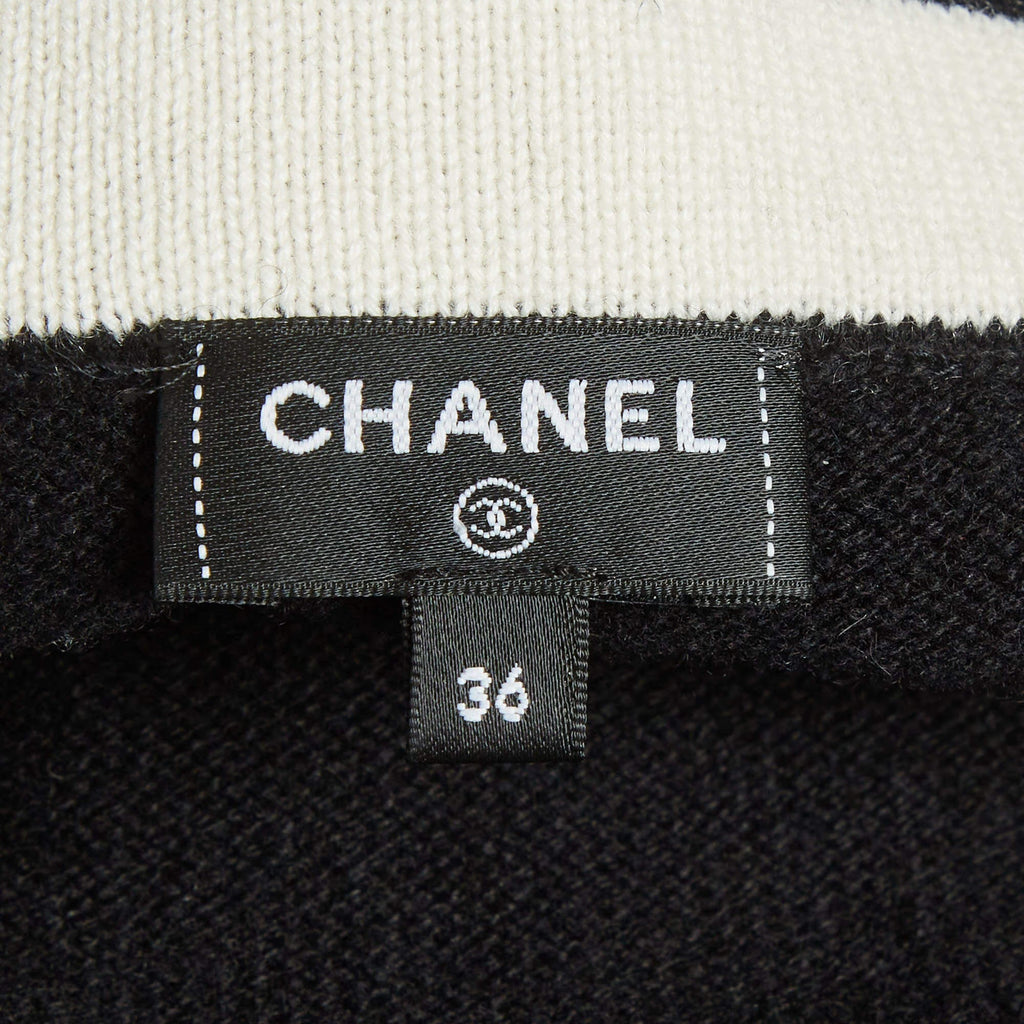 Chanel Black Knit Strappy Mini Dress S