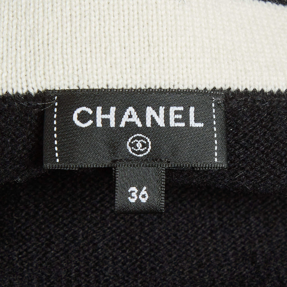 Chanel Black Knit Strappy Mini Dress S