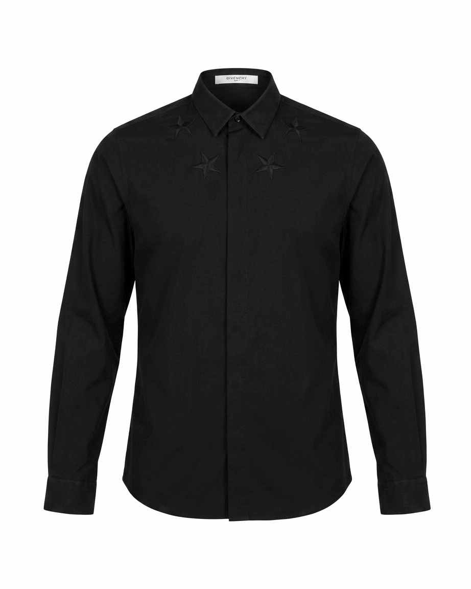 Givenchy Star Embroidered Poplin Men’s Cotton Shirt Size L