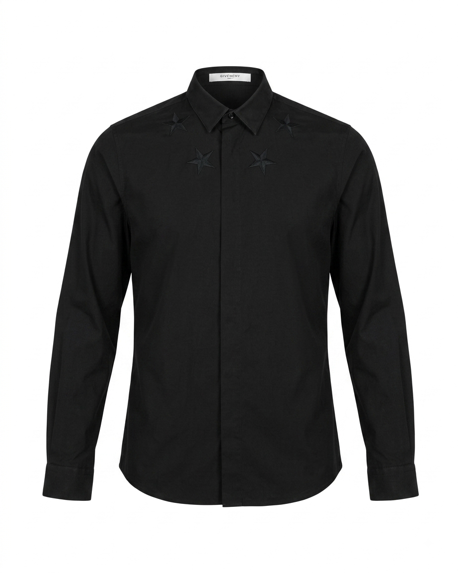 Givenchy Star Embroidered Poplin Men’s Cotton Shirt