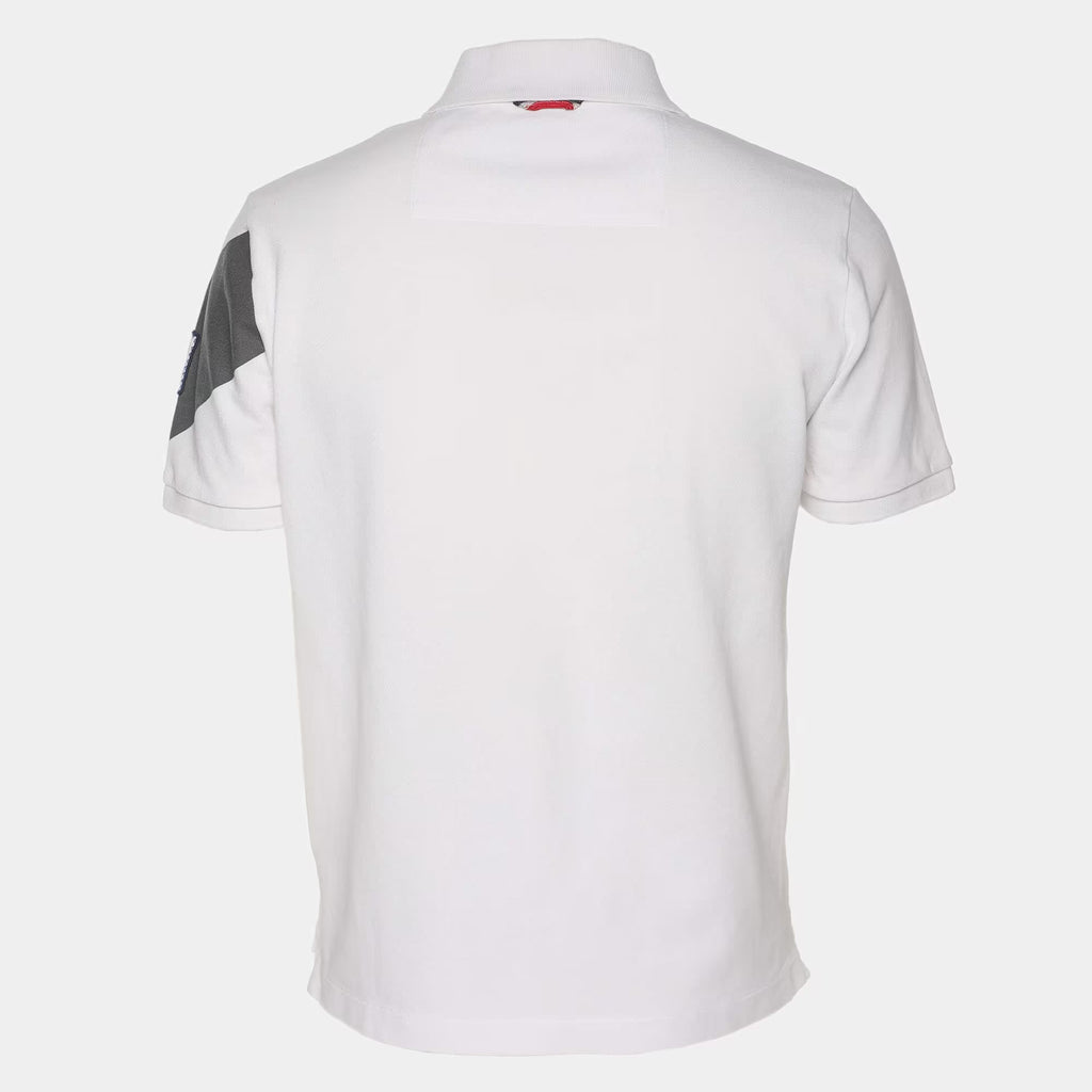 Moncler White Jersey Logo Patch Polo T-Shirt M